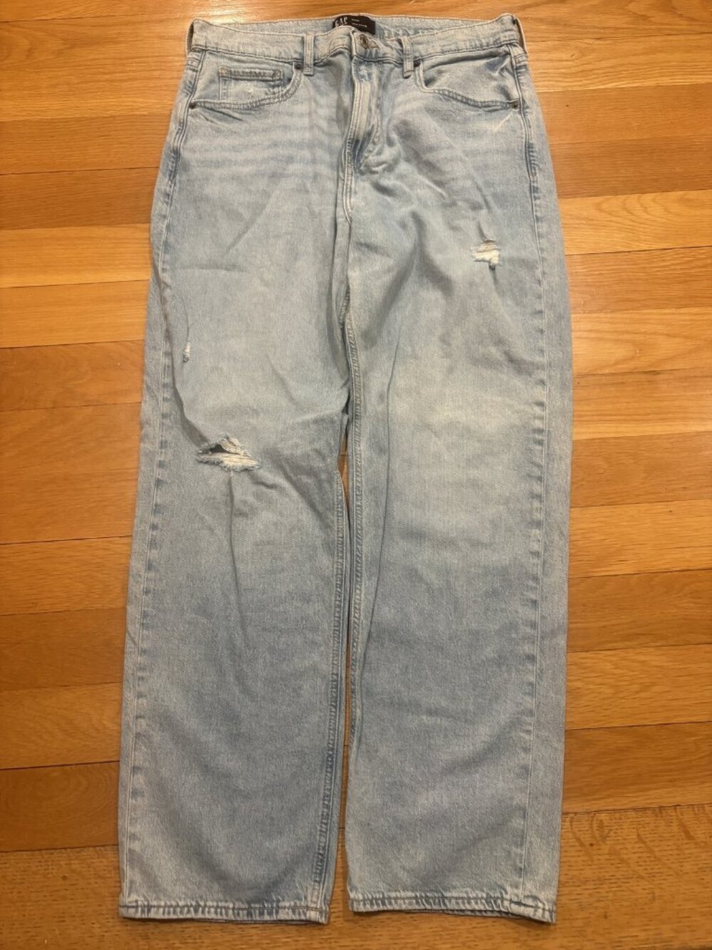 Gap Size 12 90s Loose Fit Distressed Light Wash Jeans